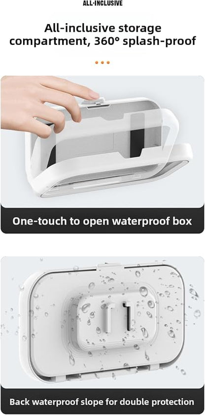 Upgraded Universal Shower Phone Holder - 360° Rotatable & Extendable Waterproof Phone Case Mount with Suction Cup & Adhesive, Anti-Fog Clear Cover for iPhone, Most Phones Up to 7 Inch (Pink)
