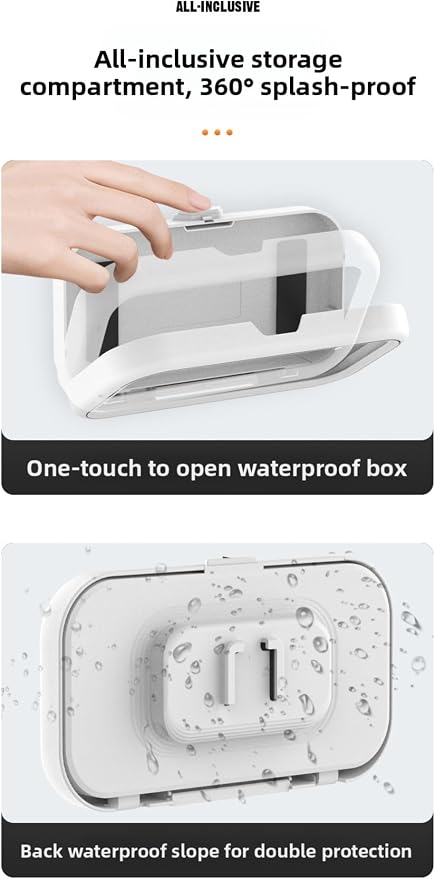 Upgraded Universal Shower Phone Holder - 360° Rotatable & Extendable Waterproof Phone Case Mount with Suction Cup & Adhesive, Anti-Fog Clear Cover for iPhone , Most Phones Up to 7 Inch (Purple)