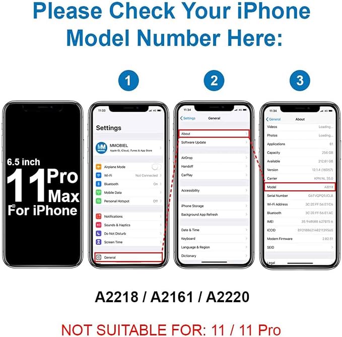 Earpiece Speaker Compatible with iPhone 11 Pro Max 2019 - Earspeaker/Ear Piece Replacement - Incl. Proximity Sensor Black