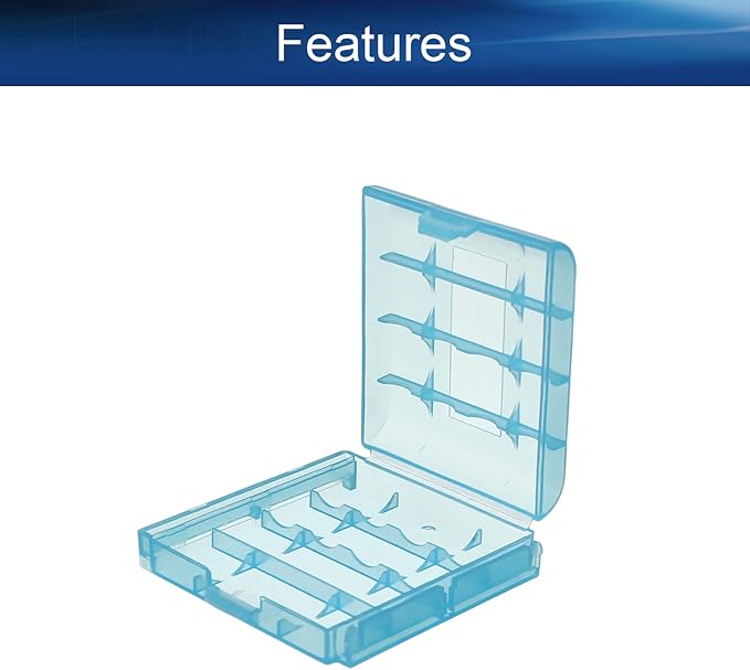 Heyiarbeit 10Pcs AA/AAA Battery Storage Case Organizer Box AAA AA Battery Holder Storage for Carrying Battery Blue