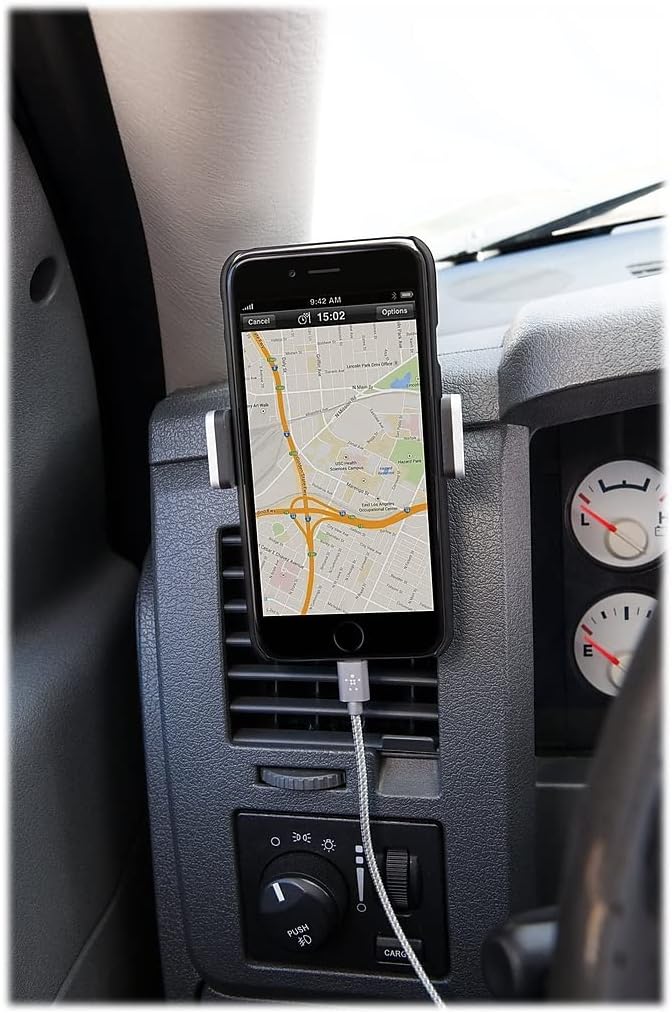 Belkin Car Vent Mount, Black and Silver, Phone Stand for iPhones, Samsungs, LGs & Most Smartphones, Adjustable to Fit 5.5-Inch Screens