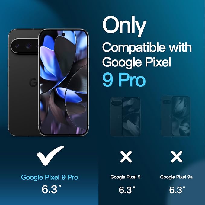JETech Screen Protector for Google Pixel 9 Pro, 2+2 Pack | with Camera Lens Protector, HD Clear Tempered Glass, Anti-Scratch Protection, Easy Installation Tool
