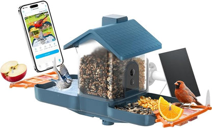 Bird Feeder with Camera and Bird Bath for Outdoors, Dual-Lens 2K HD Video with AI Identification, Solar Powered, Instant Alerts, IP66 Weatherproof