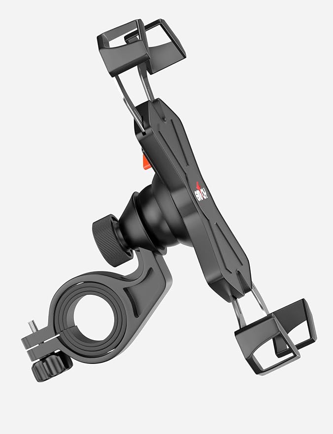 Grefay Bike Phone Mount Metal Motorcycle Handlebar Phone Holder Scooter Phone Clamp for 4.0-7.0 Inch Smartphone with 360° Rotation
