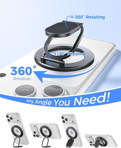 SUPERONE [2026 Upgraded] Magnetic Phone Ring Holder for MagSafe, Dual-Sided Removable Magnetic Phone Grip with Kickstand, Super Magnet Ring for iPhone 17/16/15/14/13/12 MagSafe Accessories, Androids