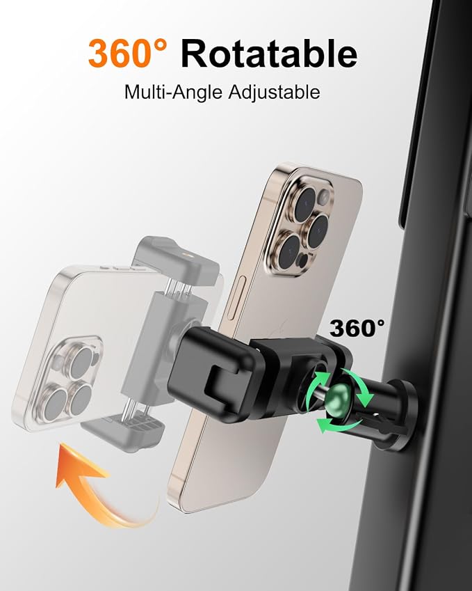 Gym Magnetic Phone Holder, 360°Adjustable, Portable Magnetic Phone Holder Mount for Gym, Attaches to Metal Surfaces, Gym Accessories for Men and Women Workout, Compatible with 4-7" Smartphones