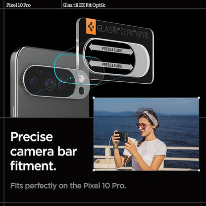 Spigen Camera Lens Screen Protector [Glas.tR EZ Fit Optik] Designed for Pixel 10 Pro [Case Friendly] - 2 Pack