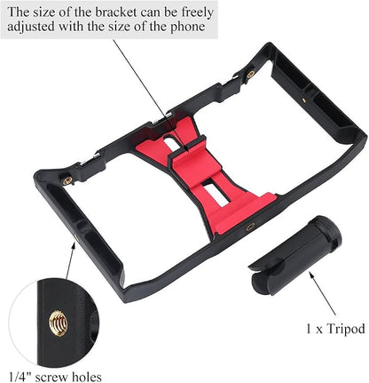 Dual Handheld Smartphone Camera Stabilizer, Phone Adjustable Stabilizer Support Recording Rig with Tripod Ideal for Video grapher/Videomaker/Film Maker