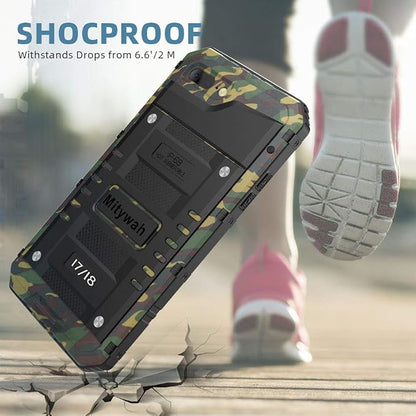 Mitywah Waterproof iPhone 7/8 Case - Heavy Duty Metal, Full Body Protection, Built-in Screen, Shockproof, Dustproof, Military Grade Defender, Camouflage