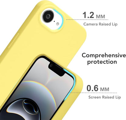 for iPhone 17e 16e Case Silicone Compatible with Magsafe Case, Ultra Slim Thin Magnetic Phone Cases Mag Safe, Cute Soft Rubber Gel TPU Matte Plain Wireless Charging Cover for Women, Yellow