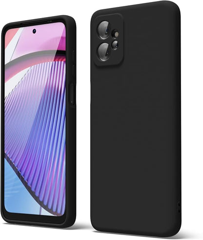 oakxco for Motorola Moto G Power 5G 2023 Phone Case Liquid Silicone, Thin Slim Soft Rubber Gel TPU Plain Simple Cover for Women Girl Cute, Matte Solid Color, Black