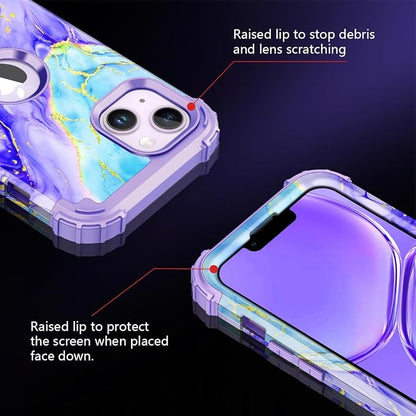 Casetego for iPhone 13 Case,iPhone 14 Case,Three Layer Heavy Duty Sturdy Shockproof Protection Full Rugged Hard PC+Soft TPU Bumper Protective Girls Case for Apple iPhone 13/14 6.1 inch,Cobalt Violet
