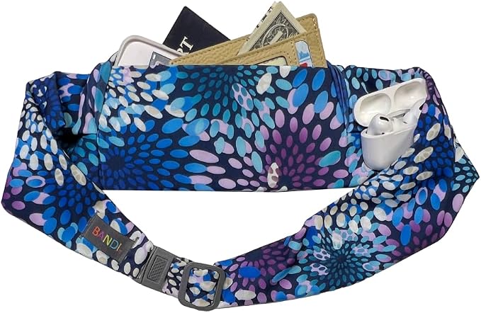 BANDI Plus Size Fanny Pack for Women - Travel-Ready Pocket Belt with Secure Hidden Money & Running Belt for Phone, Passport, Keys, & Medical Devices, Adjustable Fit, Comfortable (Kiku)