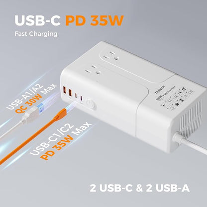 TESSAN 1600W 220V to 110V Voltage Converter US to Europe