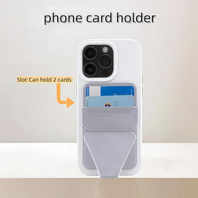for MagSafe Wallet RFID Blocking, 2 Card Holder, Stand Strong Magnetic Grip, Slim Leather Phone Wallet, Compatible with iPhone 17/16/15/14/13/12 Series (Gray Small Support)