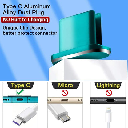USB C Port Cover Plugs Metal Anti Dust Cap Protectors 2 PCS for Smartphone MacBook Pro Air Laptop Charging Port with SIM Card Removal Pin Compatible with Samsung Galaxy S24 S23 S22 S21 (Green)