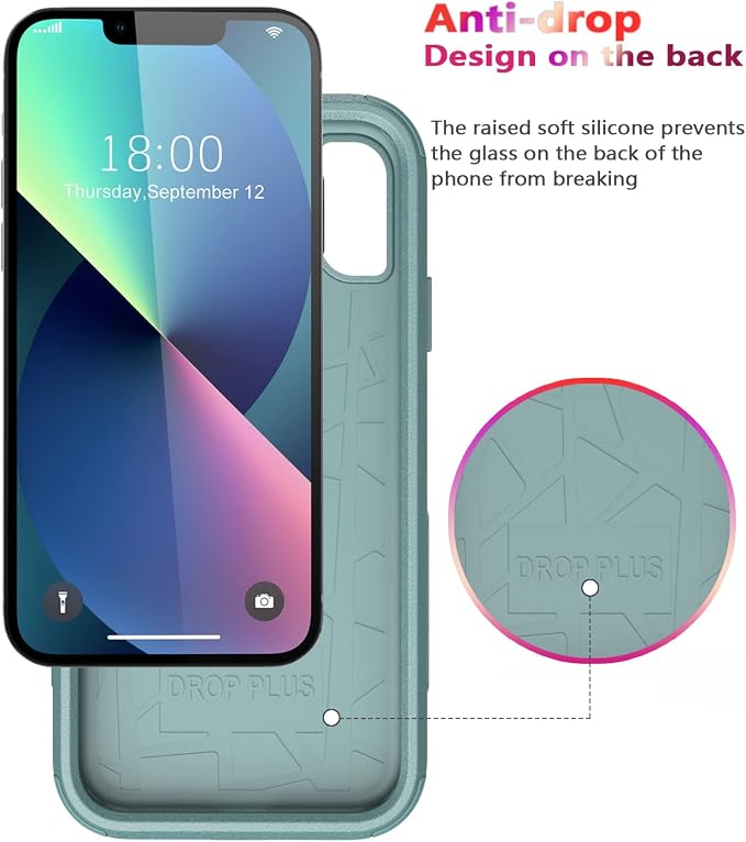 Diverbox for iPhone 13 Case [Shockproof] [Dropproof] [Dust-Proof],Heavy Duty Protection Phone Case Cover for Apple iPhone 13 (Pine Green)