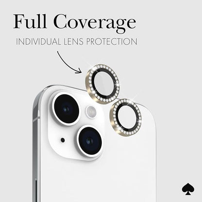 kate spade new york iPhone 15 / iPhone 15 Plus Camera Lens Protector with Aluminum Ring - Crystal