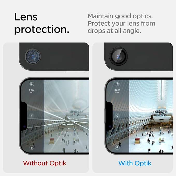 Spigen Camera Lens Screen Protector [GlasTR Optik Pro] designed for iPhone 17e, iPhone 16e - Black [2 Pack]