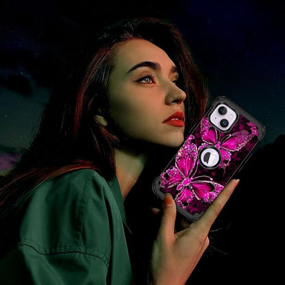 Casetego for iPhone 13 Case,iPhone 14 Case,Three Layer Heavy Duty Sturdy Shockproof Protection Full Rugged Hard PC+Soft TPU Bumper Protective Girls Case for Apple iPhone 13/14 6.1 inch,Dark