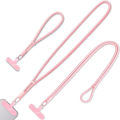 KITANIS 3 Pack Phone Lanyard,1×Phone crossbody strap,1×Phone Neck Strap,1×Wrist Strap,3×Tether Tabs,Universal Cell Phone Multifuctional Patch Polyester Lanyards(Pink)