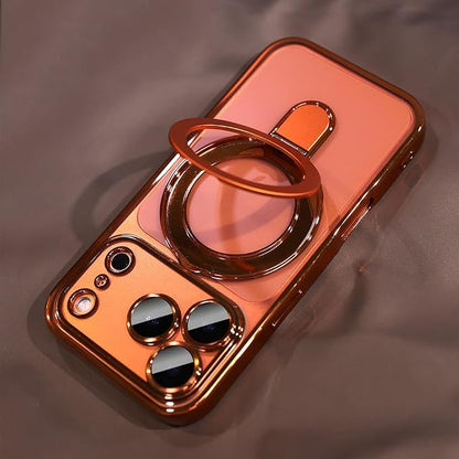 LXK Magnetic for iPhone 17 Pro Max Case with Stand, Compatible with MagSafe, with Camera Protector, Military-Grade Drop Protection Phone Case for iPhone 17 Pro Max, Cosmic Orange