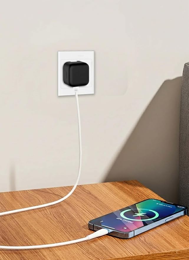 Case for Apple 40W Power Adapter – Soft Silicone Protective Cover for Dynamic Charger,Shockproof Dustproof Charging Block Protector Sleeve[Black]