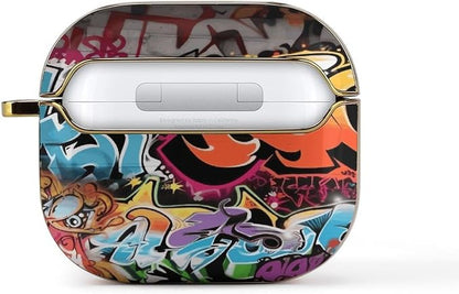 Graffiti Hip Hop 3 Case Cover and Keychain,Wireless Charging Compatible with 3rd Generation Case Portable Shockproof Protective Cover for Women Men