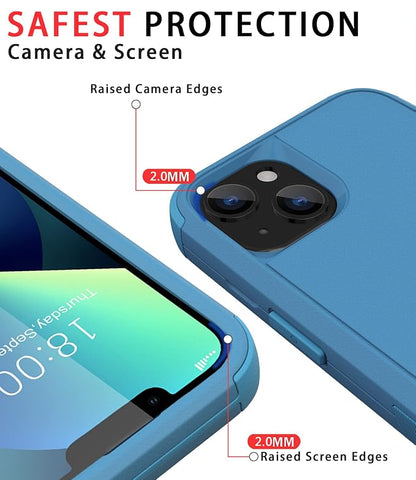 Diverbox for iPhone 13 Case [Shockproof] [Dropproof] [Dust-Proof],Heavy Duty Protection Phone Case Cover for Apple iPhone 13 (Blue)