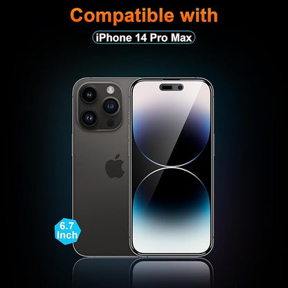 3 Pack Screen Protector for iPhone 14 Pro Max 6.7 Inch, Auto Dust Removal, 9H Hardness, Anti-Fingerprint, HD Clear Tempered Glas with Auto Alignment Kit