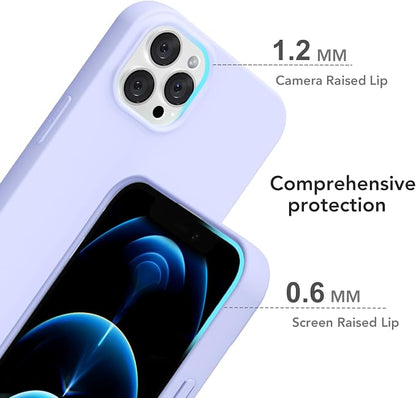 for iPhone 12 Pro Max Case Silicone Compatible with Magsafe Case, Ultra Slim Thin Magnetic Phone Cases Mag Safe, Cute Soft Rubber Gel Matte Wireless Charging Cover for Women, Purple Lavender