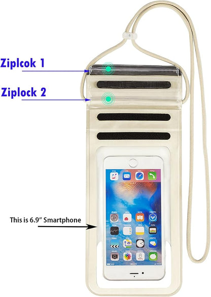 Waterproof Phone Pouch,IPX8 Waterproof Phone Case Bag Holder Dry Pouch for iPhone 13 Pro Max/13 Pro/13/12/12 Pro Max/11/11 Pro Max/Xs Max/XR to 6.9" for Kayaking Swimming Beach(Gold)