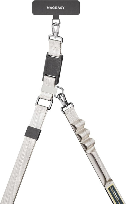 MAGEASY Universal Cell Phone Lanyard - Crossbody Phone Strap for iPhone 17 Pro Max & Most Smartphones, Magnetic Quick-lock System, for Men & Women | Utility (Starlight)