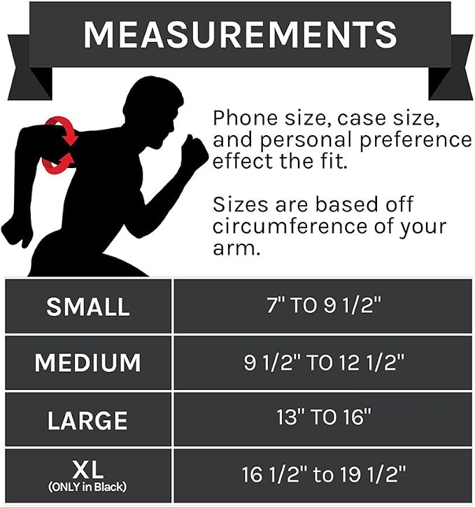 Sprigs Phone Armband Sleeve for iPhone 14, 13, 12, 11, X Galaxy Z, S22, S21, S20 Google Pixel 7, 6, 5. The Lightest & Most Comfortable Running Armband, Stretches to Fit All Phones with Case for Women & Men