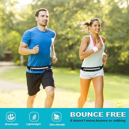 Slim Running Belt Fanny Pack for Women Men, Runners Phone Holder Gift Jogging Pouch Workout Waist Belt, Money Belt Running Gear Accessories – For All Cell Phones (Black02)