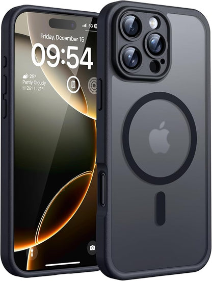 TOCOL for iPhone 16 Pro Case, Full Camera Protection, Compatible with Magsafe, Drop Protection, Translucent Magnetic Matte Phone Case for iPhone 16 Pro 6.3 inch (Black)