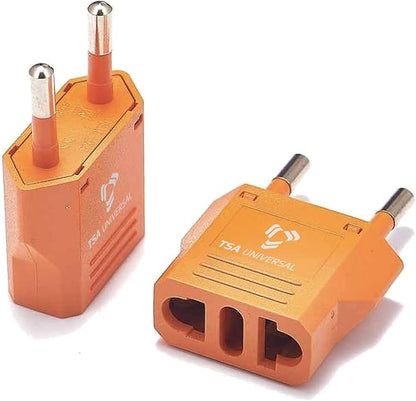 United States to Indonesia/Bali Travel Power Adapter to Connect North American Electrical Plugs to Indonesian Outlets for Cell Phones, Tablets, eReaders, and More (2-Pack, Orange)