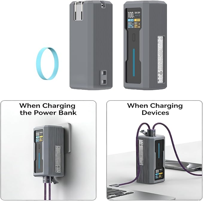 ordinarYone Silicone Case for 10 2in1 Portable Chargers Protective Cover Travel Carrying Case Card Storage Bag