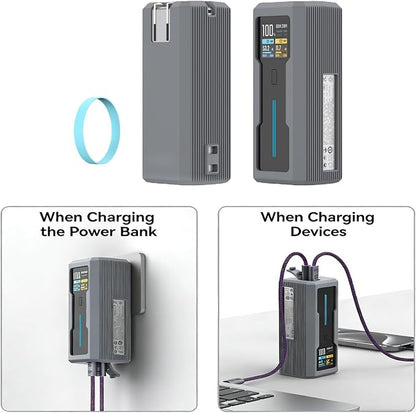 ordinarYone Silicone Case for 10 2in1 Portable Chargers Protective Cover Travel Carrying Case Card Storage Bag