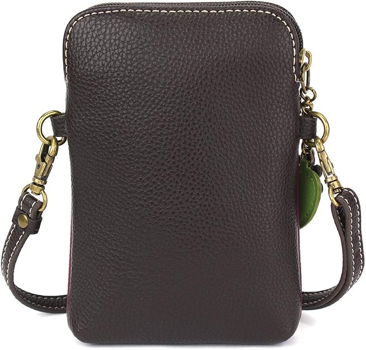 CHALA Plant Life Collection Cell Phone Crossbody Purse-Women PU Leather/Canvas Multicolor Handbag with Adjustable Strap