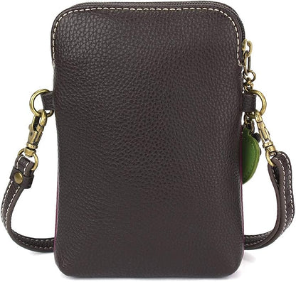 CHALA Plant Life Collection Cell Phone Crossbody Purse-Women PU Leather/Canvas Multicolor Handbag with Adjustable Strap