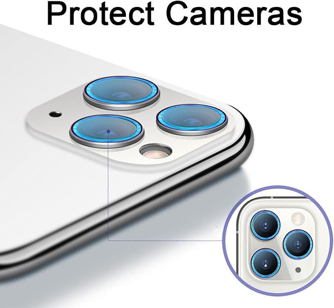 SUWEI Camera Lens Protector,for IPhone 12 Pro Max,6.7 inch, Aluminum Alloy Lens Screen Stiker Cover Film,Screenprotector Lens Shield,Bright Shiny Color. (12ProMax)