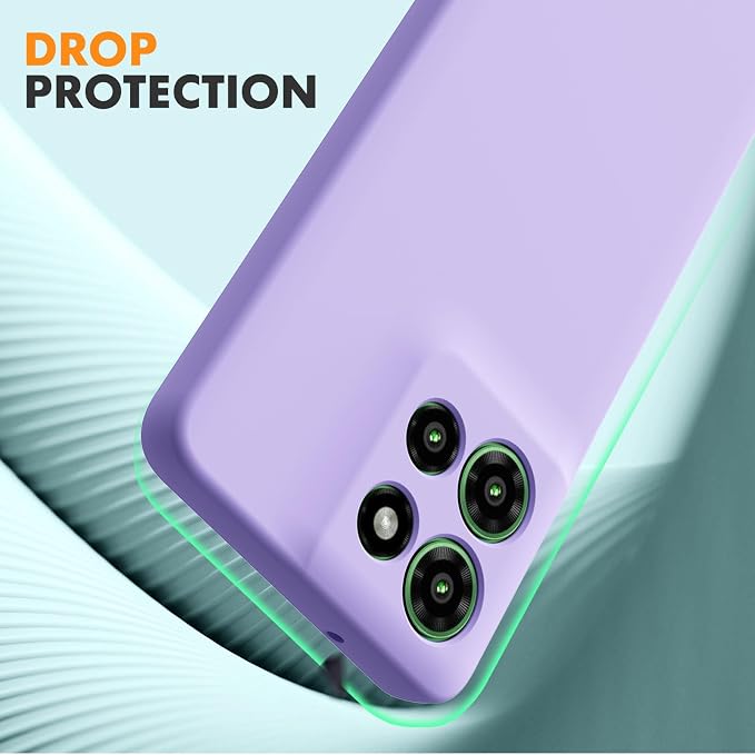 Case for Motorola Moto G Power (2025), 2 Pack Tempered Glass Screen Protectors, Soft TPU Silicone Shockproof Case-Light Lilac