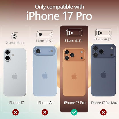 FireNova Magnetic for iPhone 17 Pro Case, Compatible with MagSafe, [Integrated Silicone Camera Control Button] [Camera Protection] Anti-Scratch Microfiber Lining Phone Case, 6.3", Light Brown
