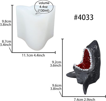 FUNSHOWCASE Shark Head Resin Molds Epoxy Silicone Aquatic Animal Underwater Creature for Bath Bomb, Tray, Mobile Phone Holder