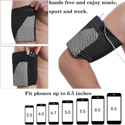 Universal Sports Armband for All Phones. Cell Phone Armband for Running, Fitness and Gym Workouts (iPhone X/8/7/6/Plus,Samsung Galaxy S9/S8/S7/S6/Edge/Plus & LG, Google & More) Black M