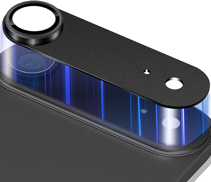 Camera Lens Protector for iPhone Air (iPhone 17 Air) Camera Lens Protector [Strong Adsorption] [Not Easy to Break] Metal Tempered Glass Rear Camera Screen Cover - Black