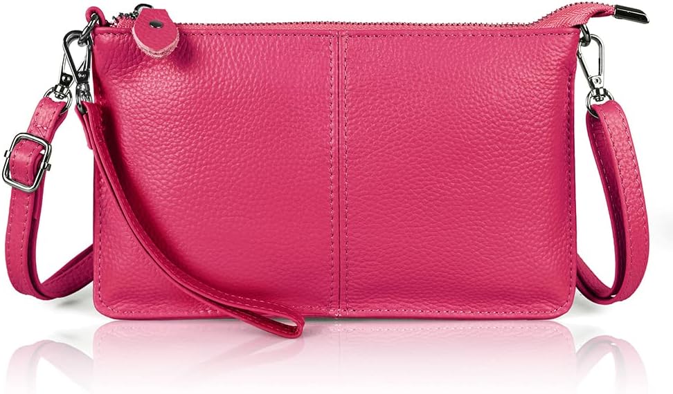 befen Genuine Leather Wristlet Clutch Wallet Purses Small Crossbody Bags for Women with RFID Blocking Card Slots