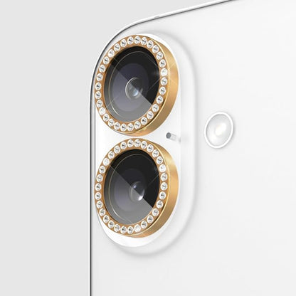 kate spade new york iPhone 16 / iPhone 16 Plus Camera Lens Protector with Aluminum Ring - Set in Stone Gold