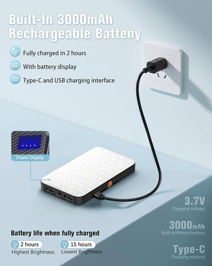 168 LED Phone Light, Selfie Light for iPhone/iPad/Camera, Portable Video Conference Lighting with Clip, Rechargeable 3000mAh CRI 95+, 3 Lights Modes Alix Earle Lights for Selfie, Makeup, Laptops, Vlog